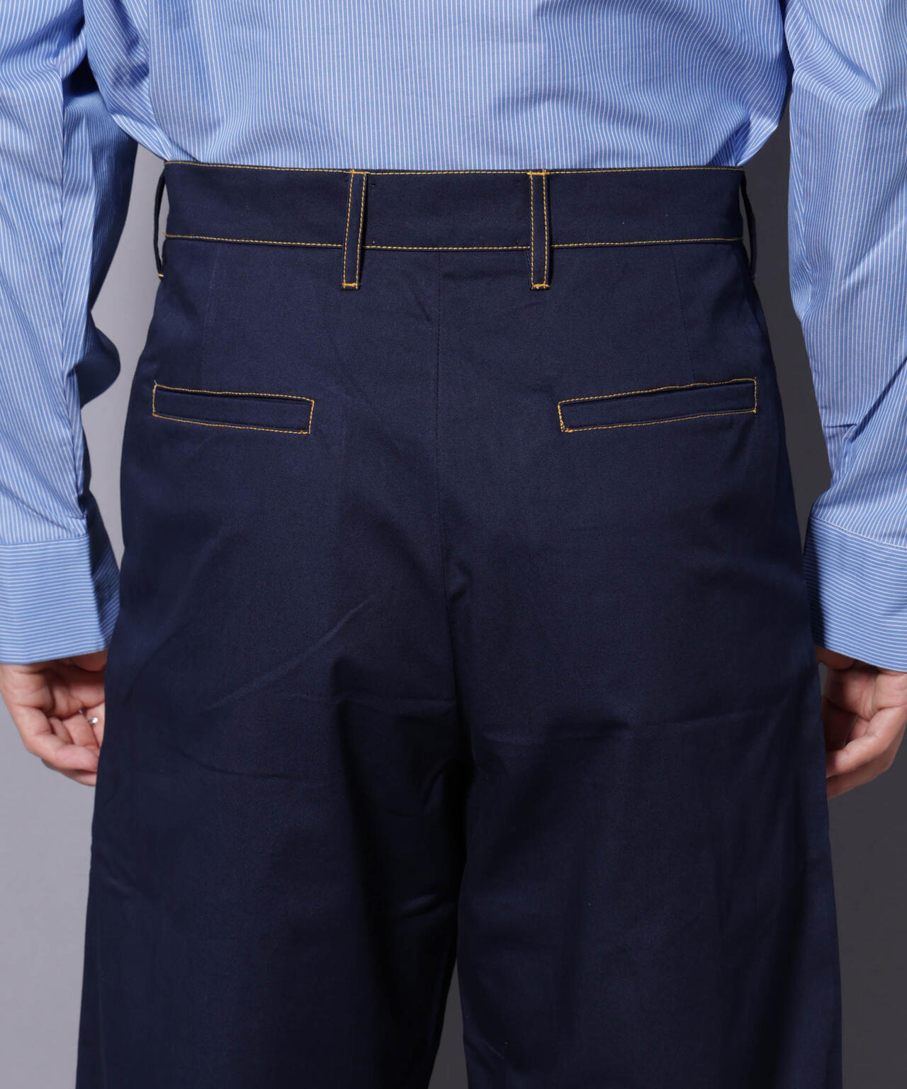 mii/CONTRASTED STITCH LARGE PANTS 6705227157