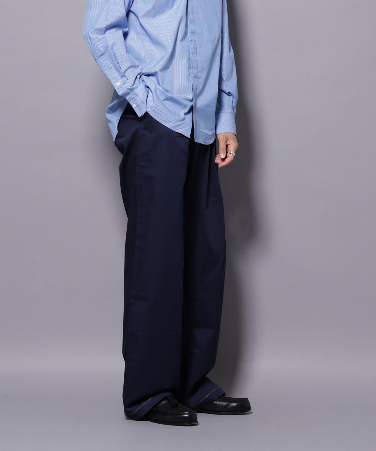 mii/CONTRASTED STITCH LARGE PANTS 6705227157