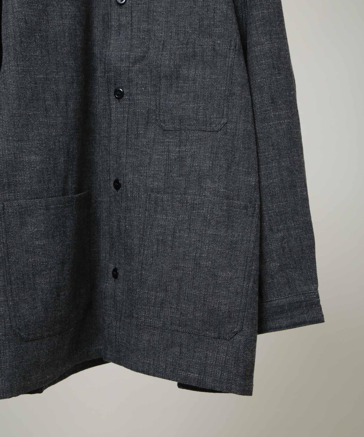 HAVERSACK/C/Wオールドヘリンボーンスタンドカラーシャツアウター 6706112012