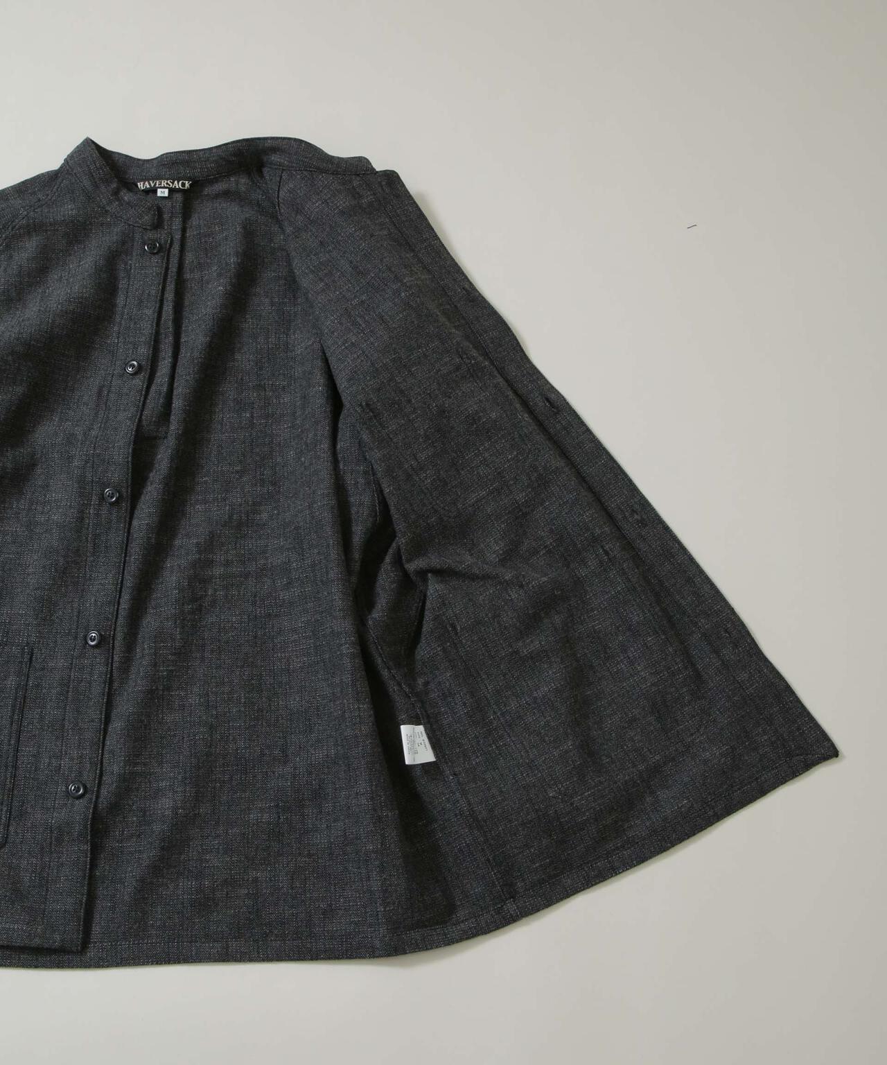HAVERSACK/C/Wオールドヘリンボーンスタンドカラーシャツアウター 6706112012