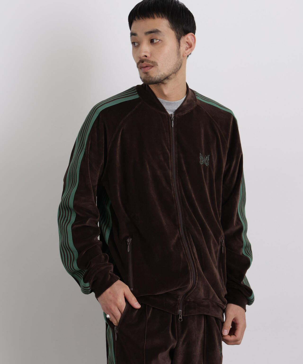 Needles/Rib Collar Track Jacket-Velour 6706112020