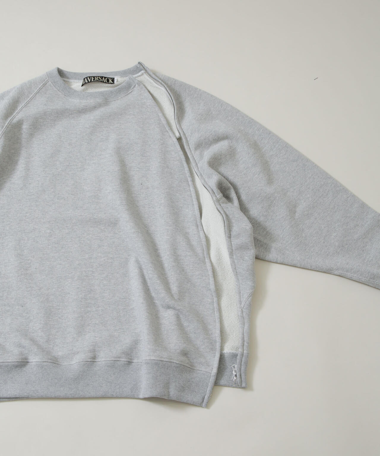 HAVERSACK/クルーネックシームZIP スエットシャツ 6706123008