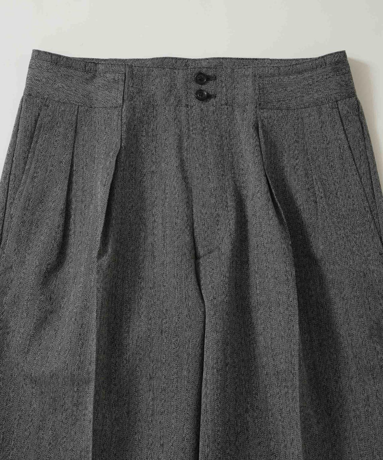 ULTERIOR/WOOL WASHI H/B TUCKED TROUSERS 6706127027