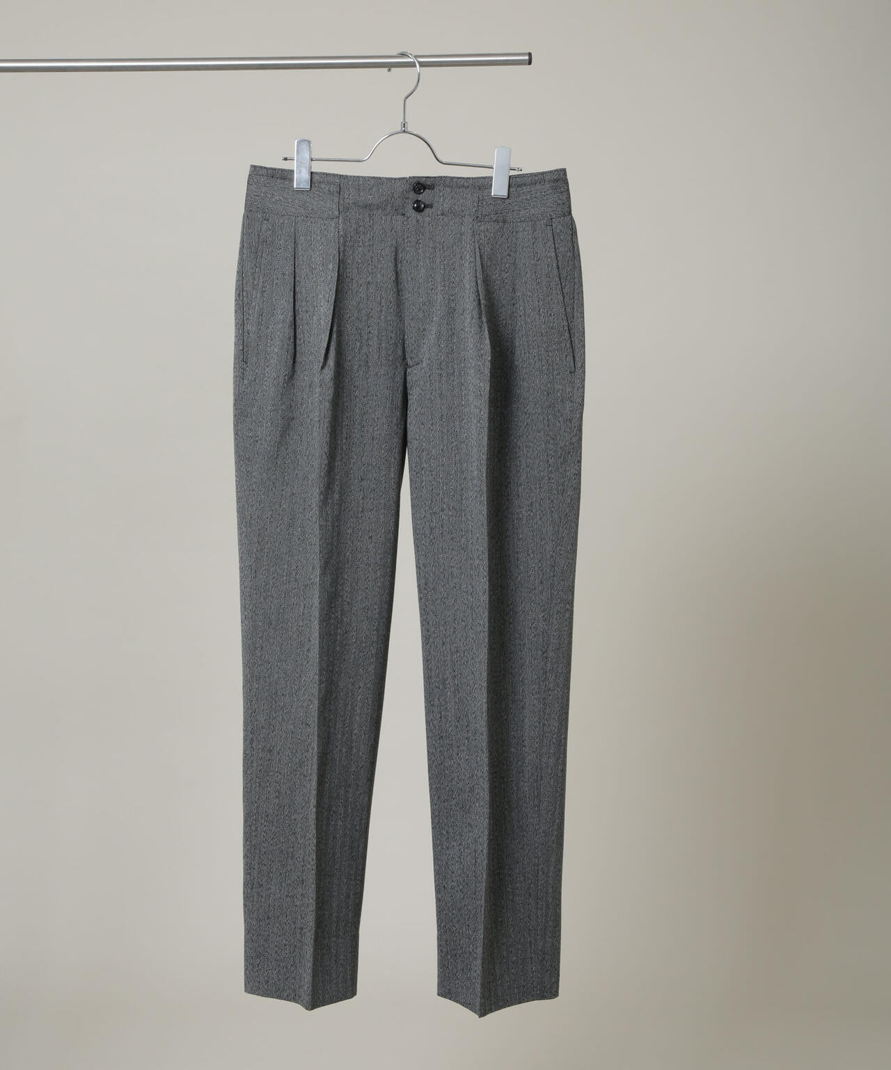 ULTERIOR/WOOL WASHI H/B TUCKED TROUSERS 6706127027
