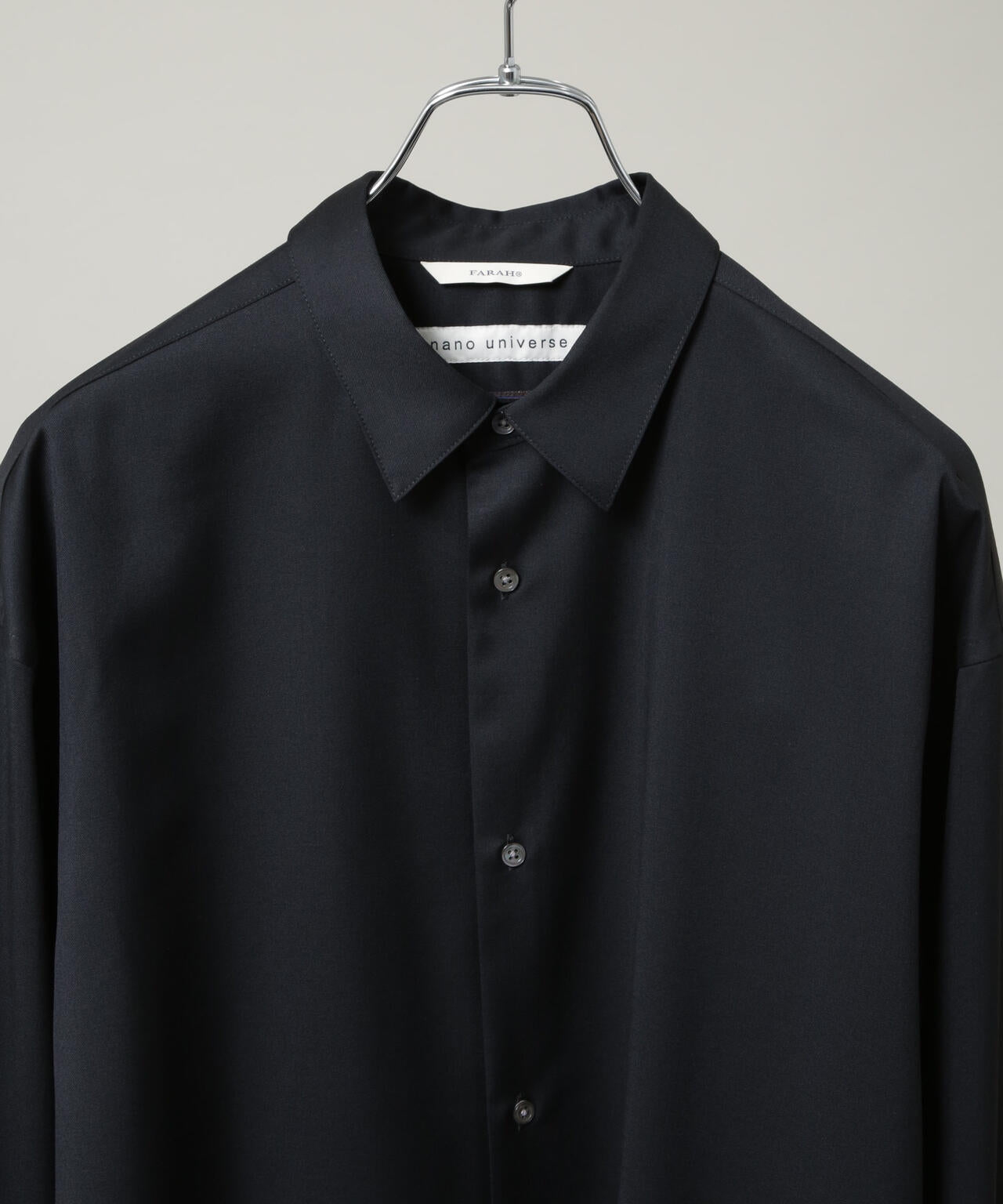 FARAH/別注 CANONICO Twill Black Shirt(セットアップ可) 6706220012