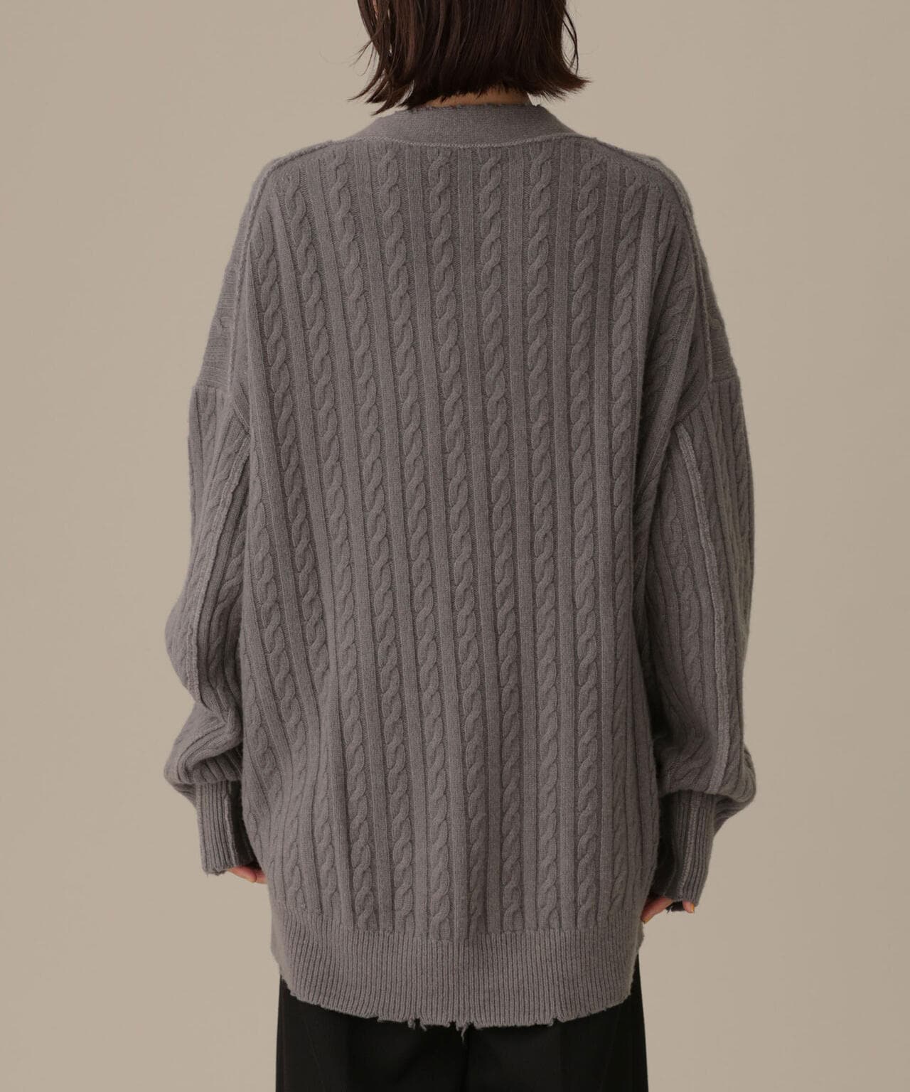 CABLE DYE Vネックカーディガン 6712222222