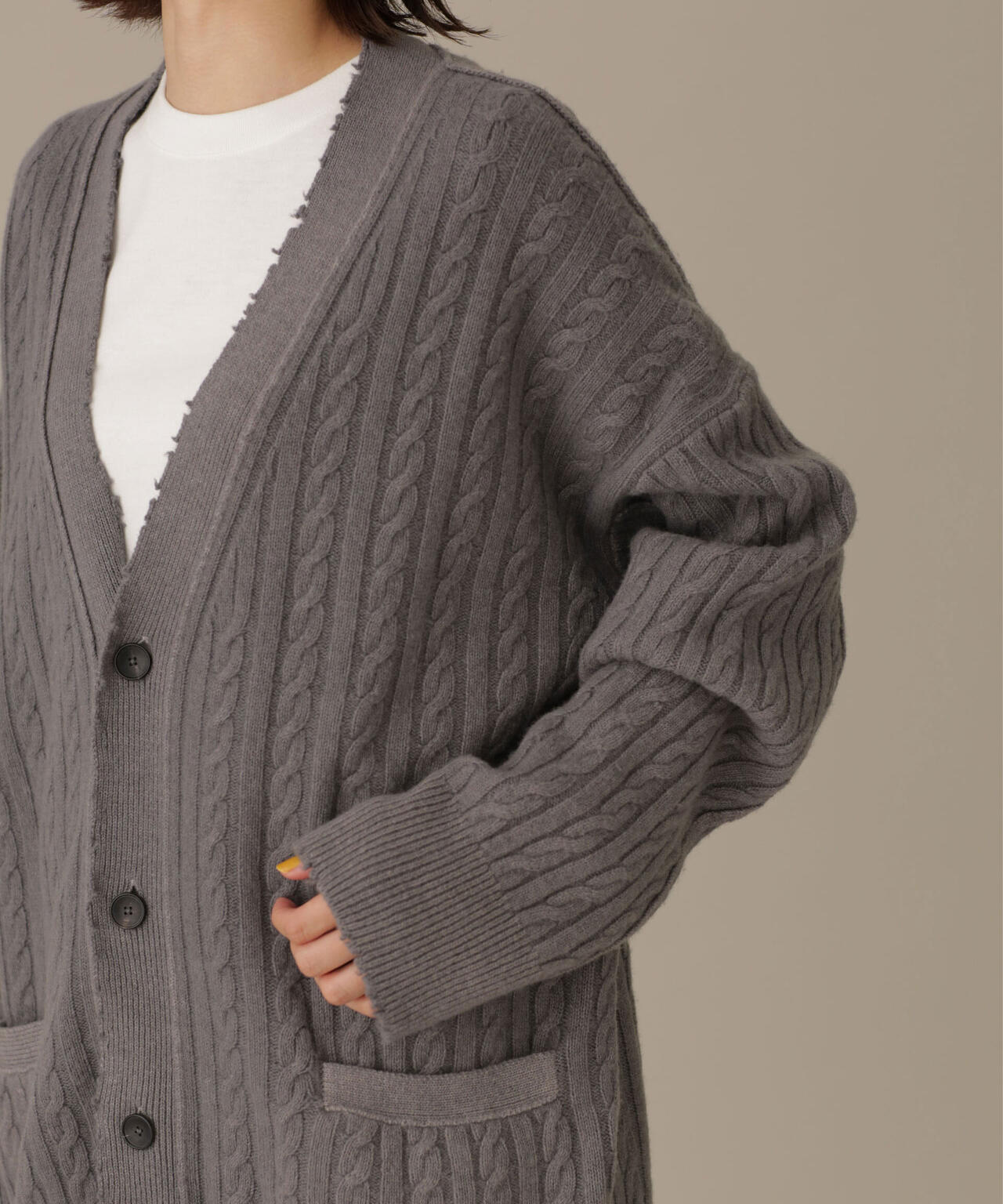 CABLE DYE Vネックカーディガン 6712222222