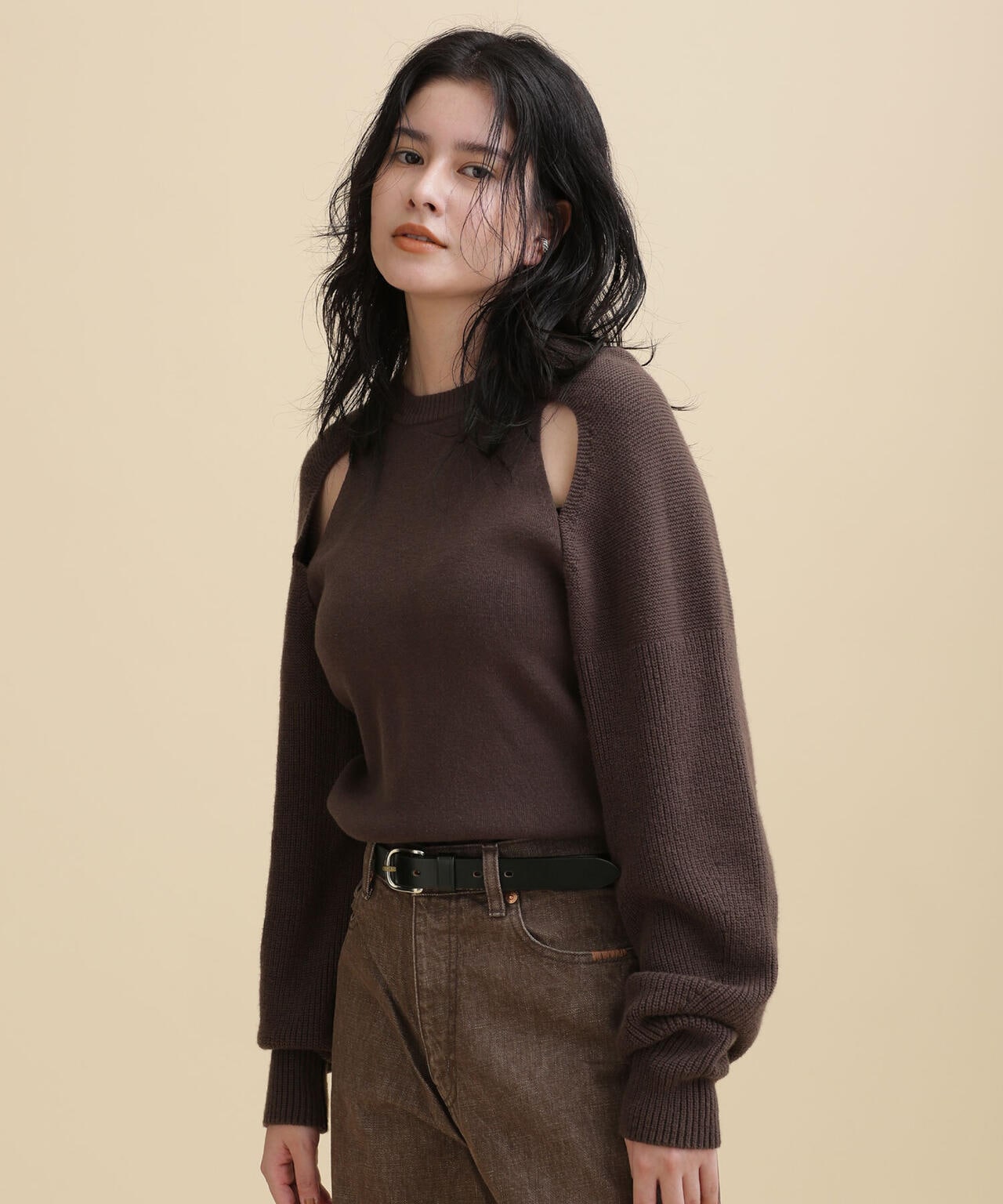 ファッション特集 casa fline/ラグランスリットニットトップス トップス