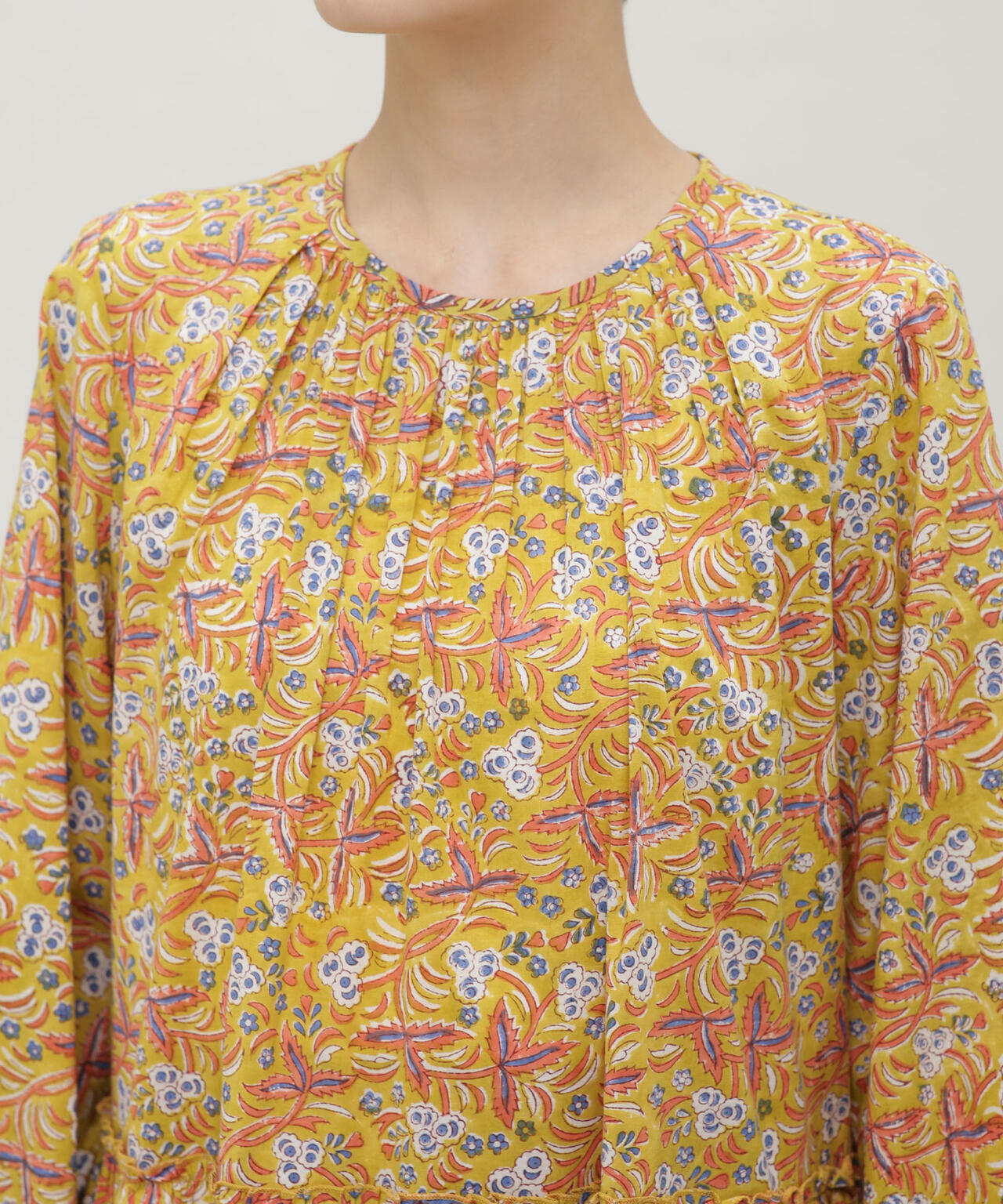 H.A.O/Block Print L/S Dress 6713119074