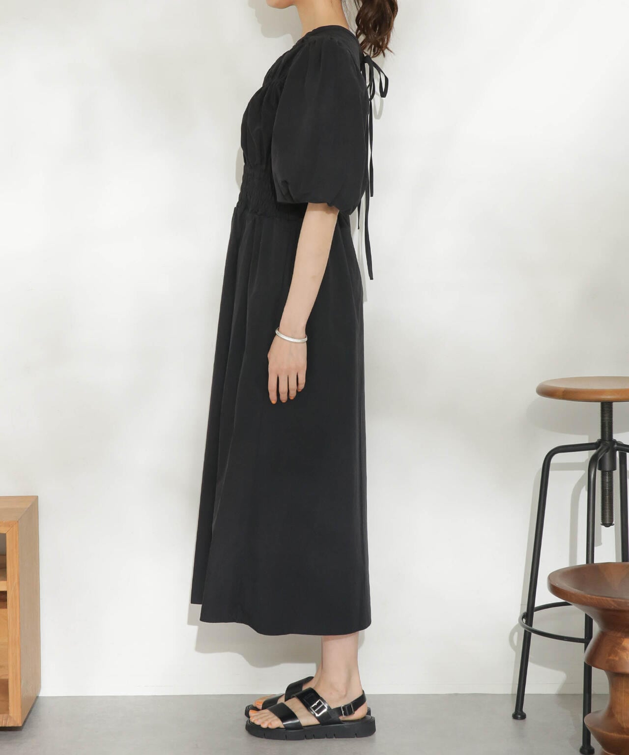 casa fline/ボリュームスリーブシャーリングドレス 6713119084