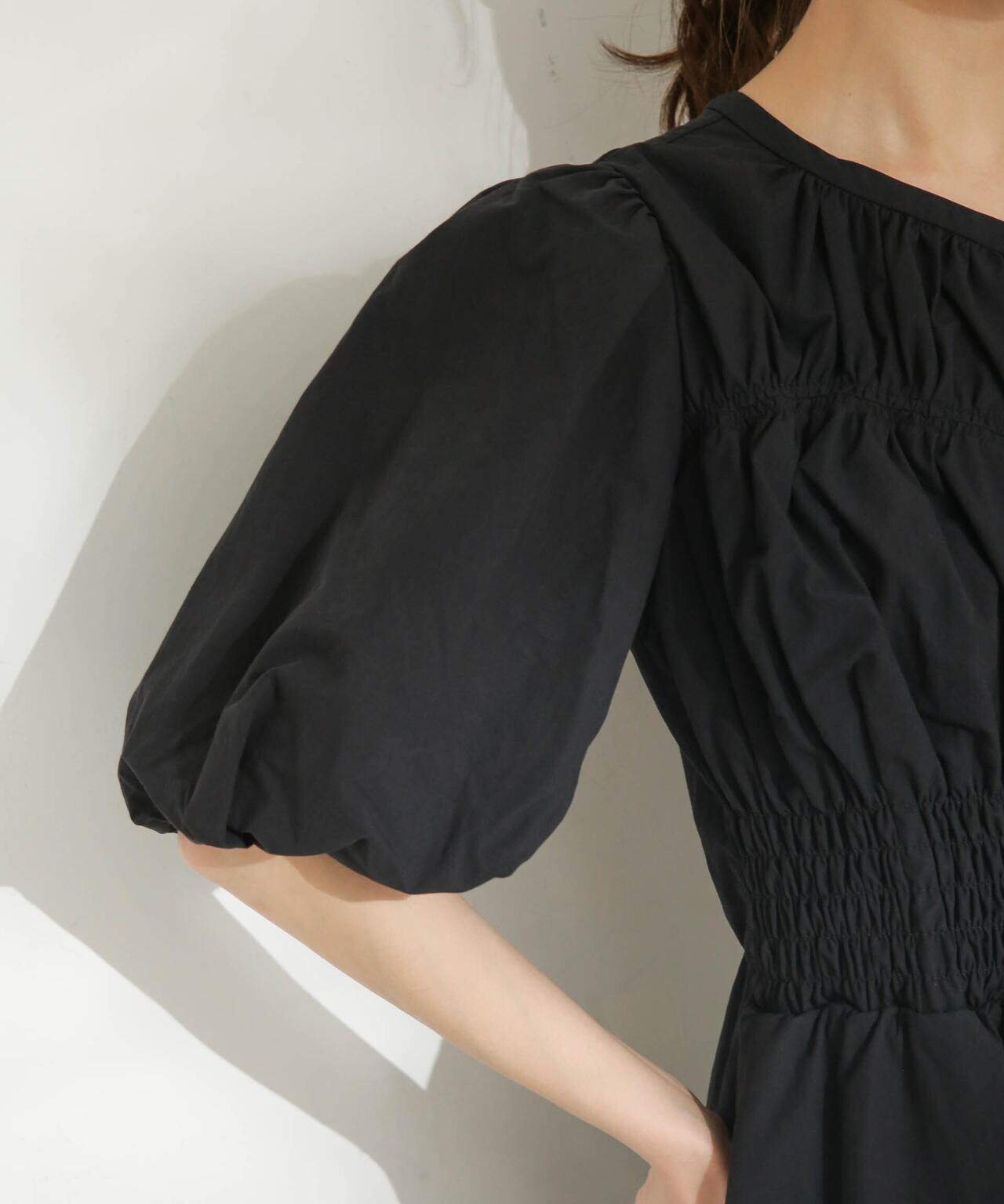 casa fline/ボリュームスリーブシャーリングドレス 6713119084