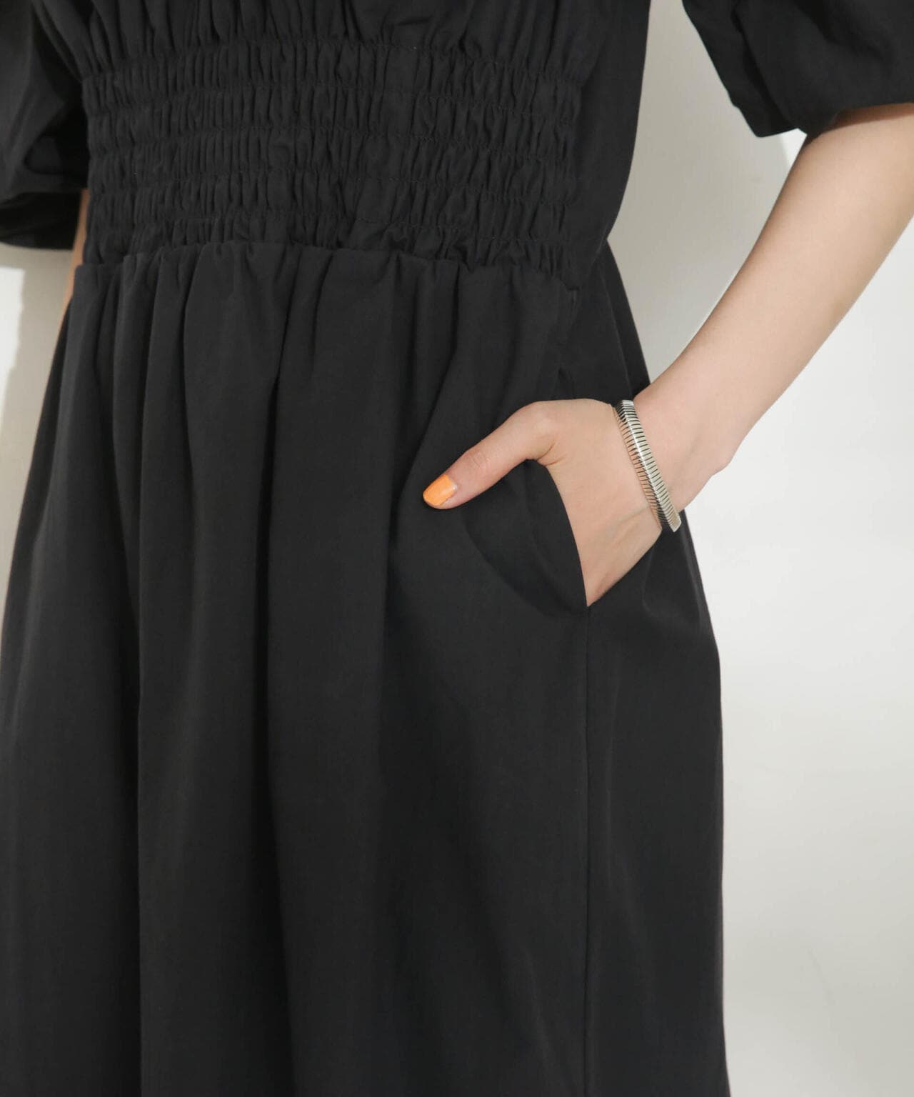 casa fline/ボリュームスリーブシャーリングドレス 6713119084