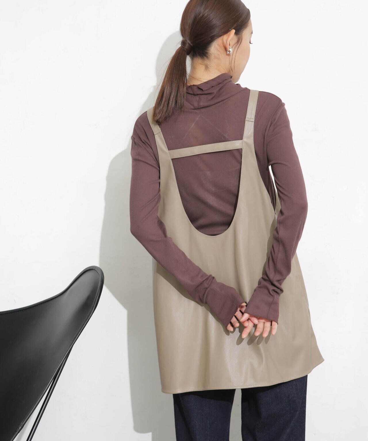 RhodolirioN/Apron Top Synthetic Leather 6713219036