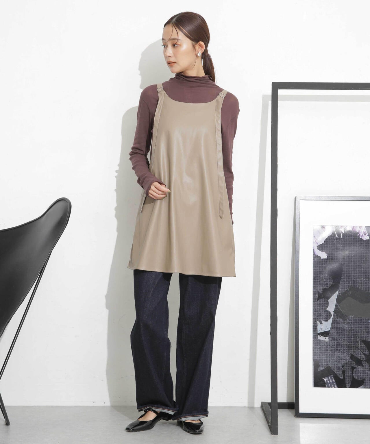 RhodolirioN/Apron Top Synthetic Leather 6713219036