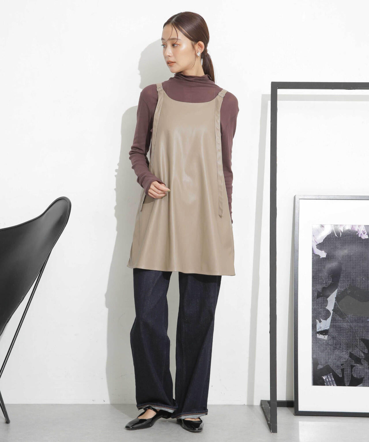RhodolirioN/Apron Top Synthetic Leather 6713219036