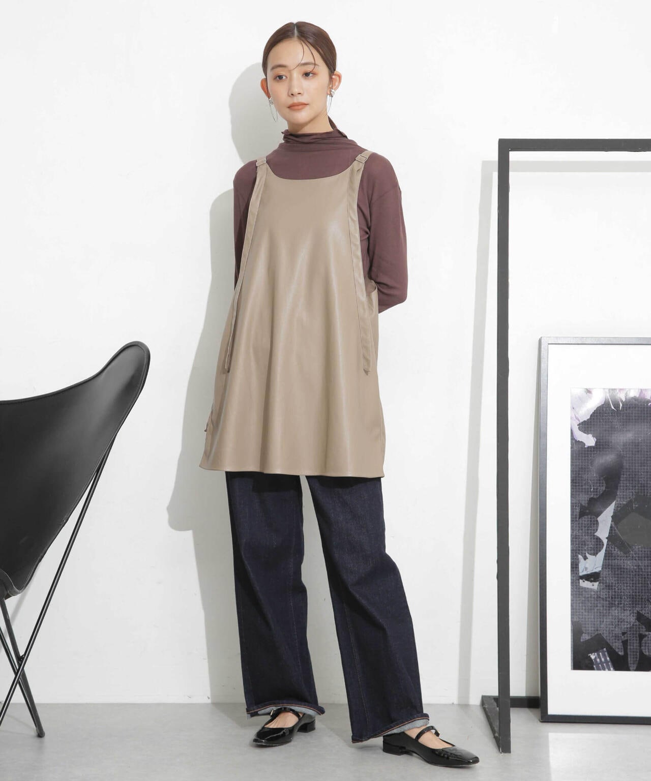 RhodolirioN/Apron Top Synthetic Leather 6713219036