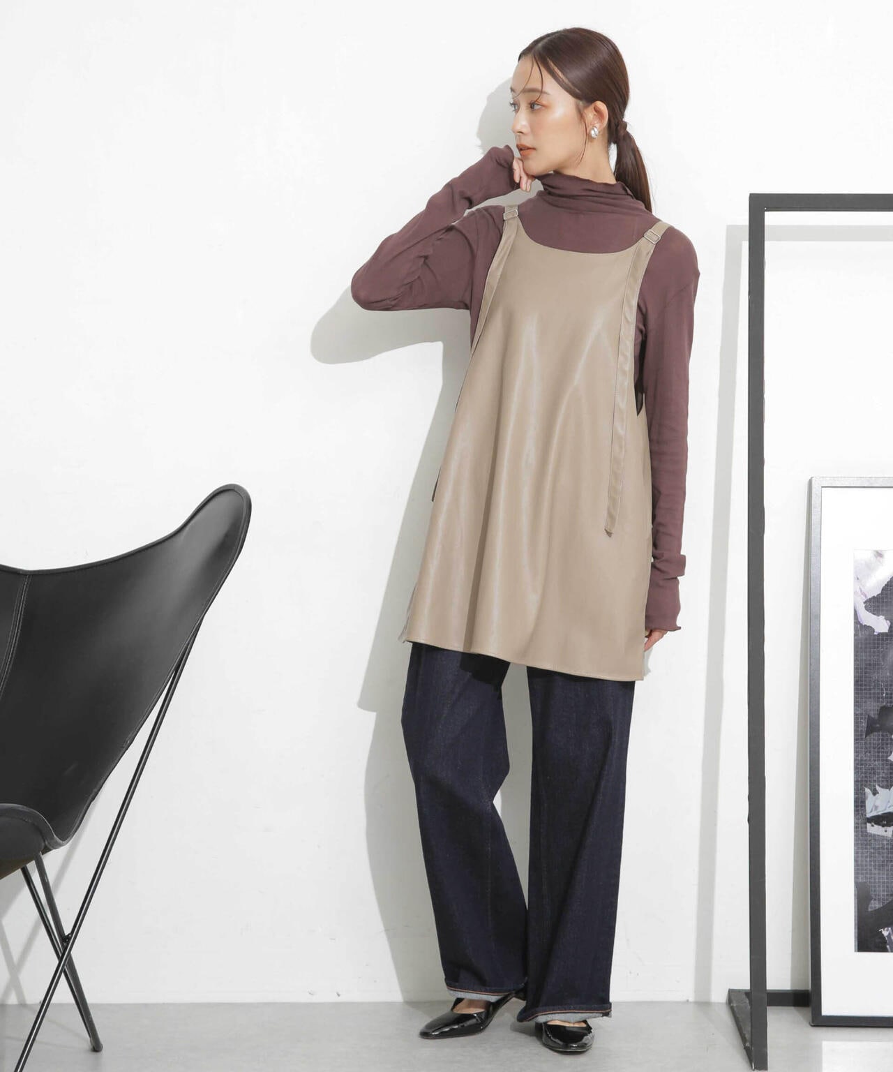 RhodolirioN/Apron Top Synthetic Leather 6713219036