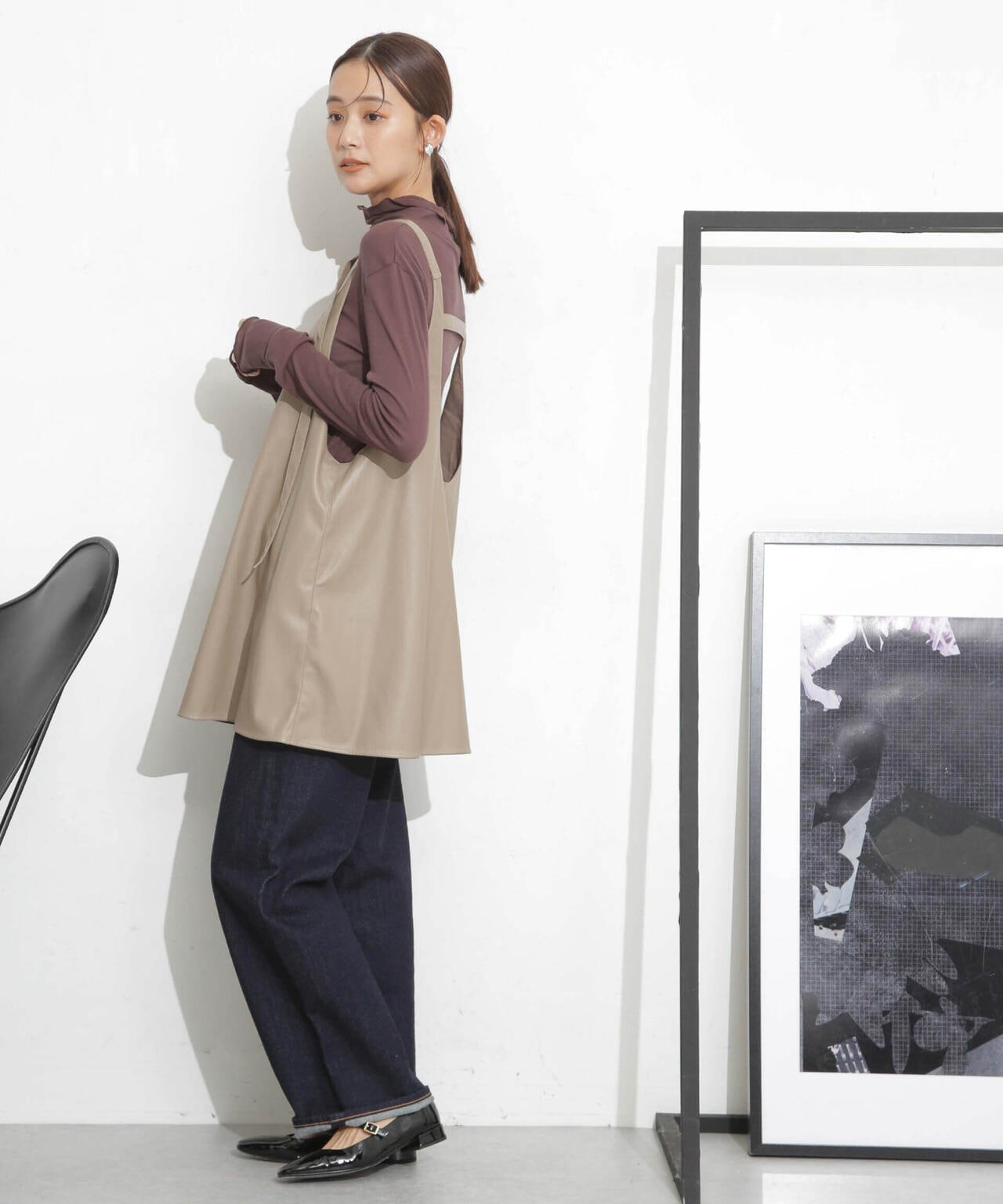 RhodolirioN/Apron Top Synthetic Leather 6713219036