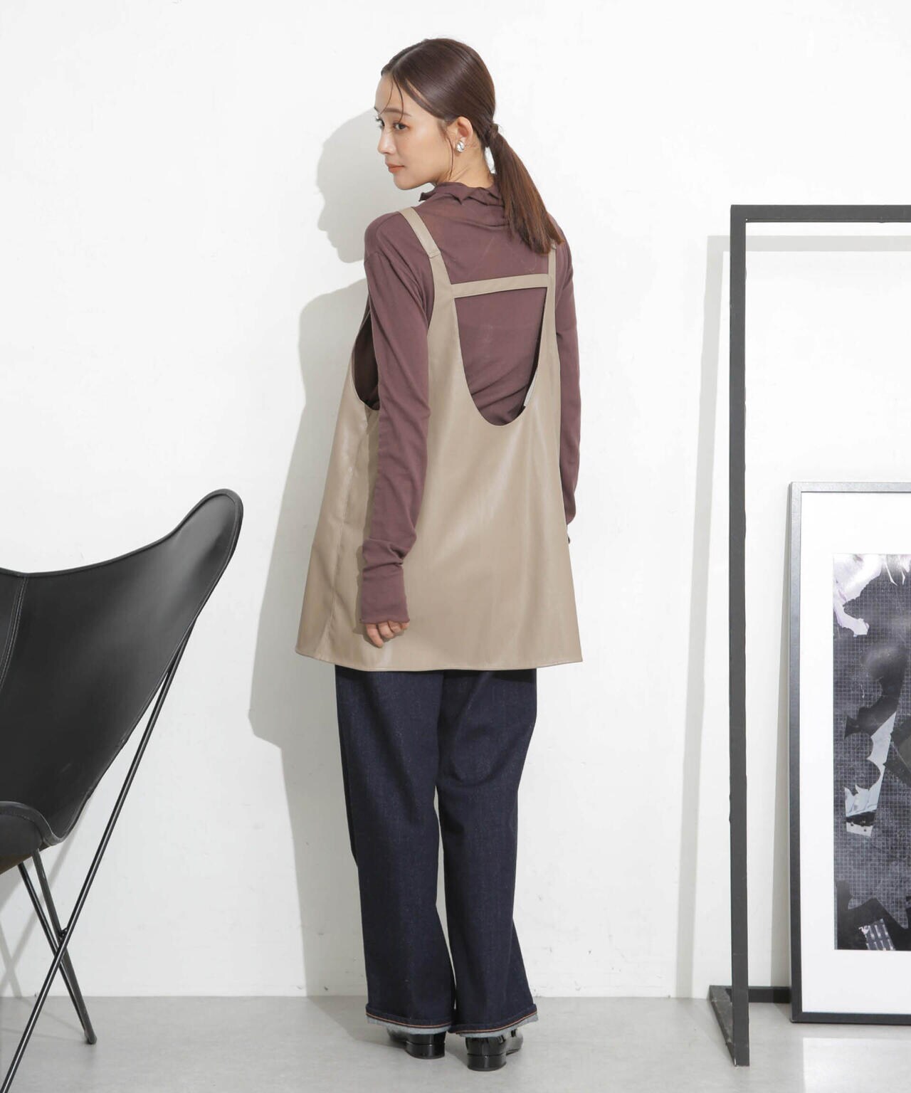 RhodolirioN/Apron Top Synthetic Leather 6713219036