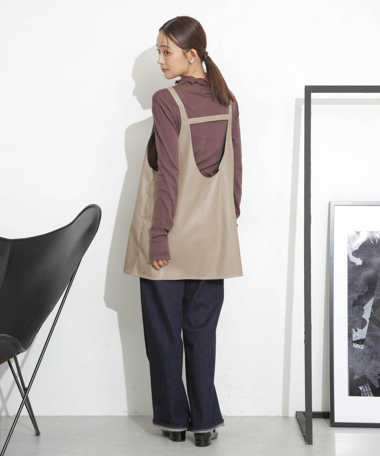 RhodolirioN/Apron Top Synthetic Leather 6713219036