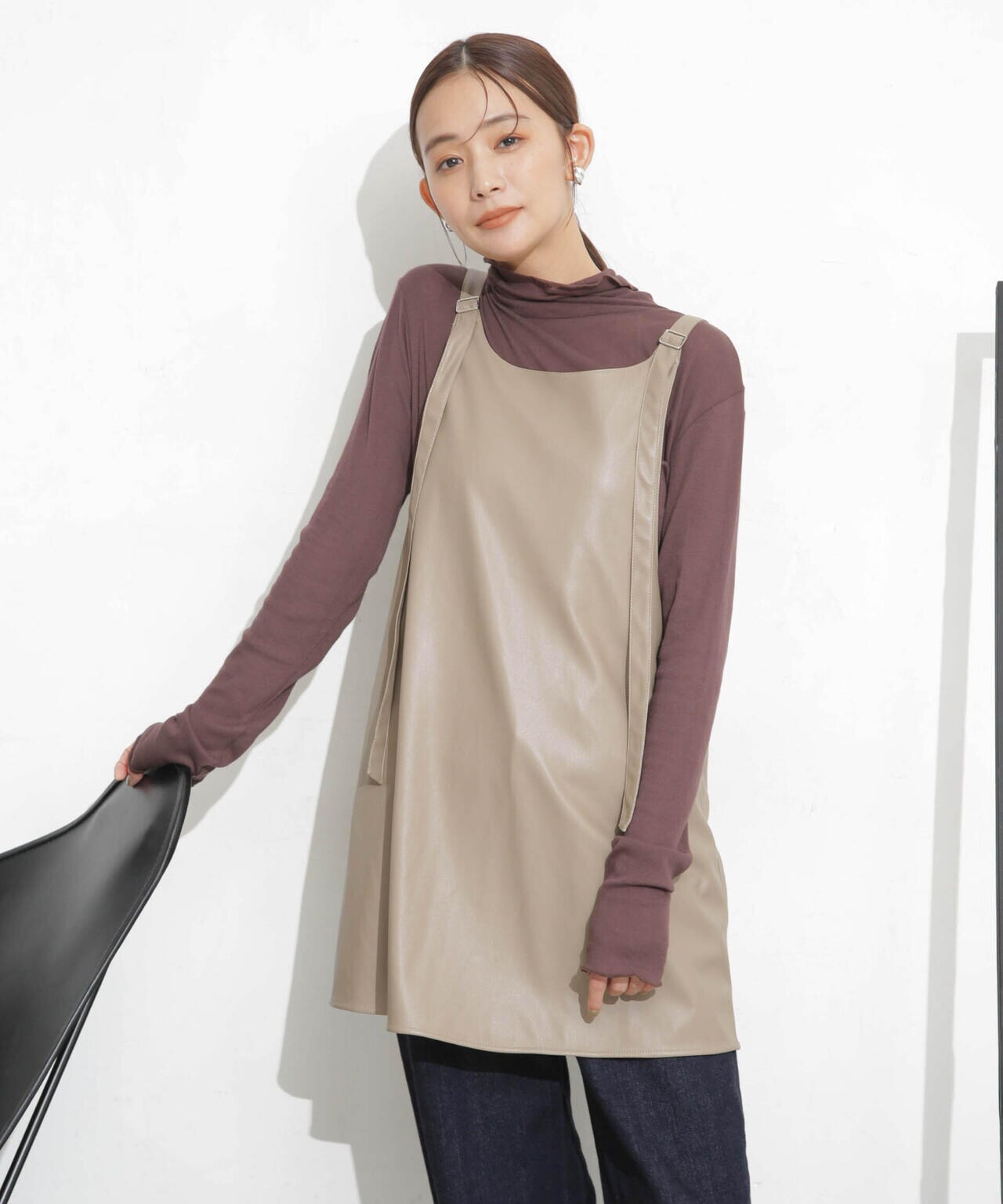 RhodolirioN/Apron Top Synthetic Leather 6713219036