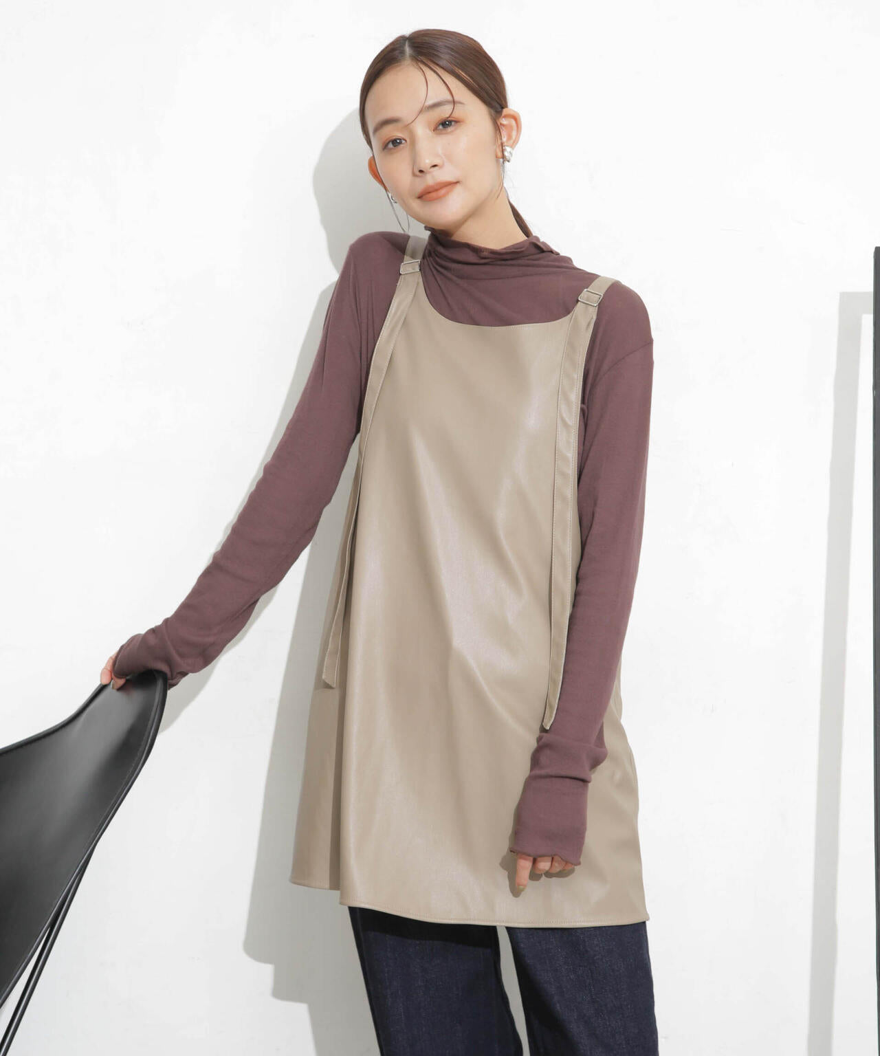 RhodolirioN/Apron Top Synthetic Leather 6713219036