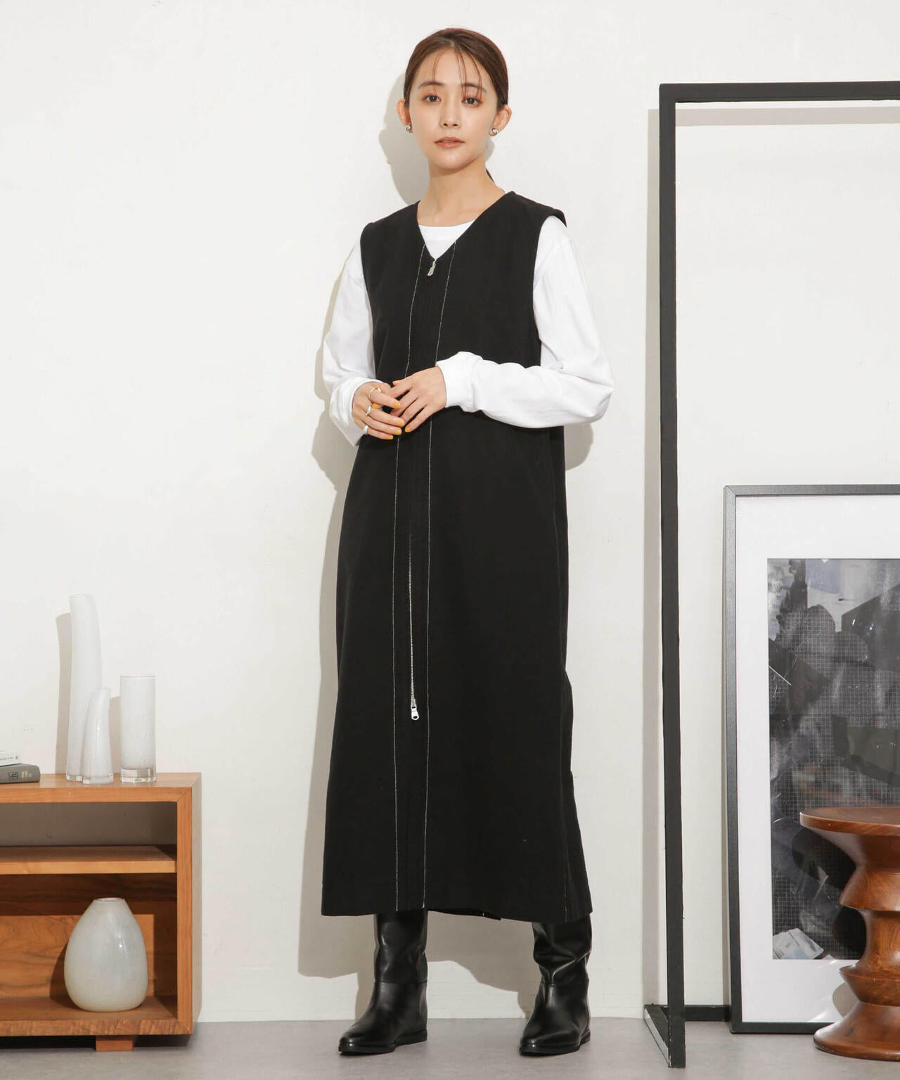 Odub/別注 ヘビーネル ベストワンピース 6713219043