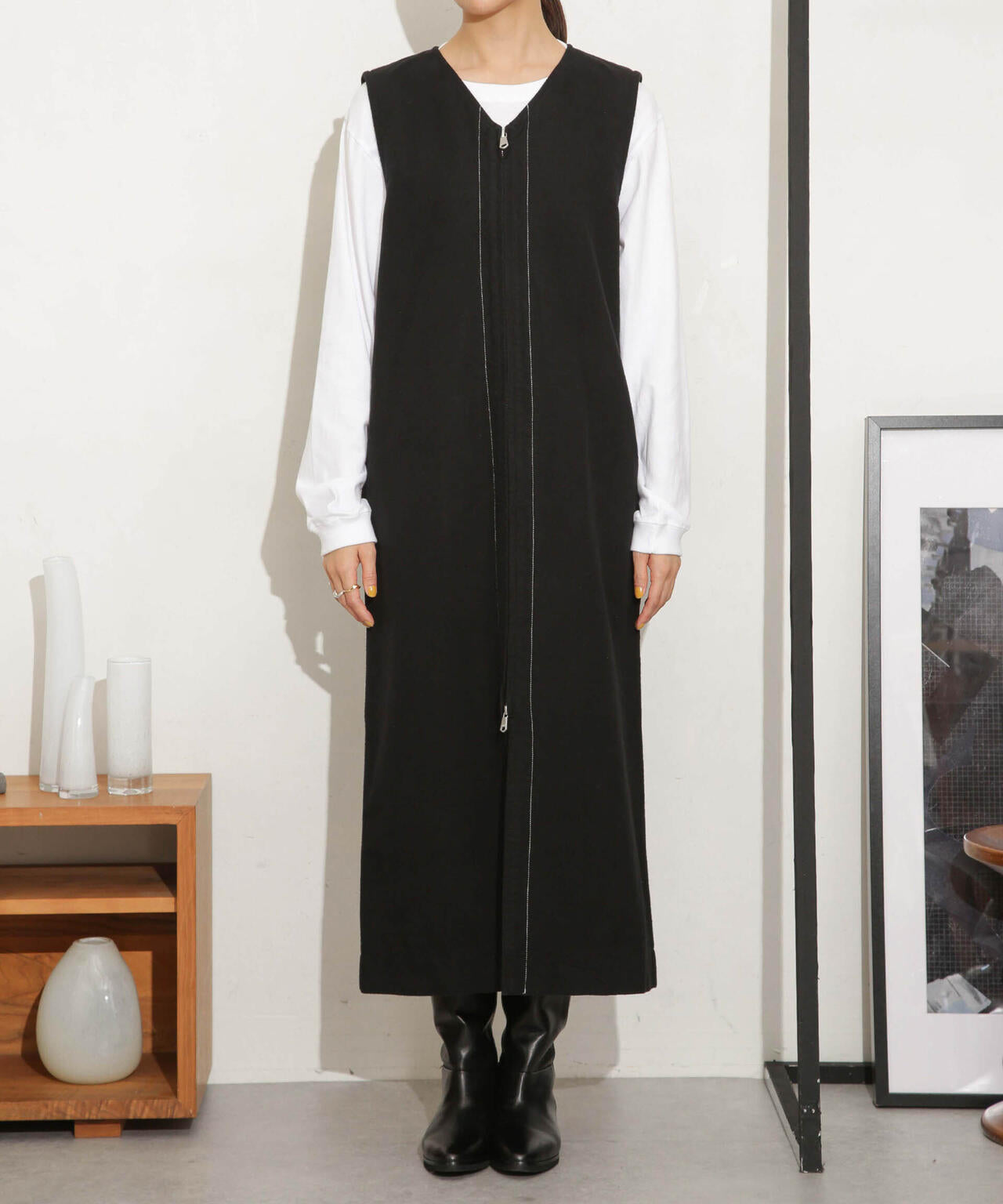 Odub/別注 ヘビーネル ベストワンピース 6713219043