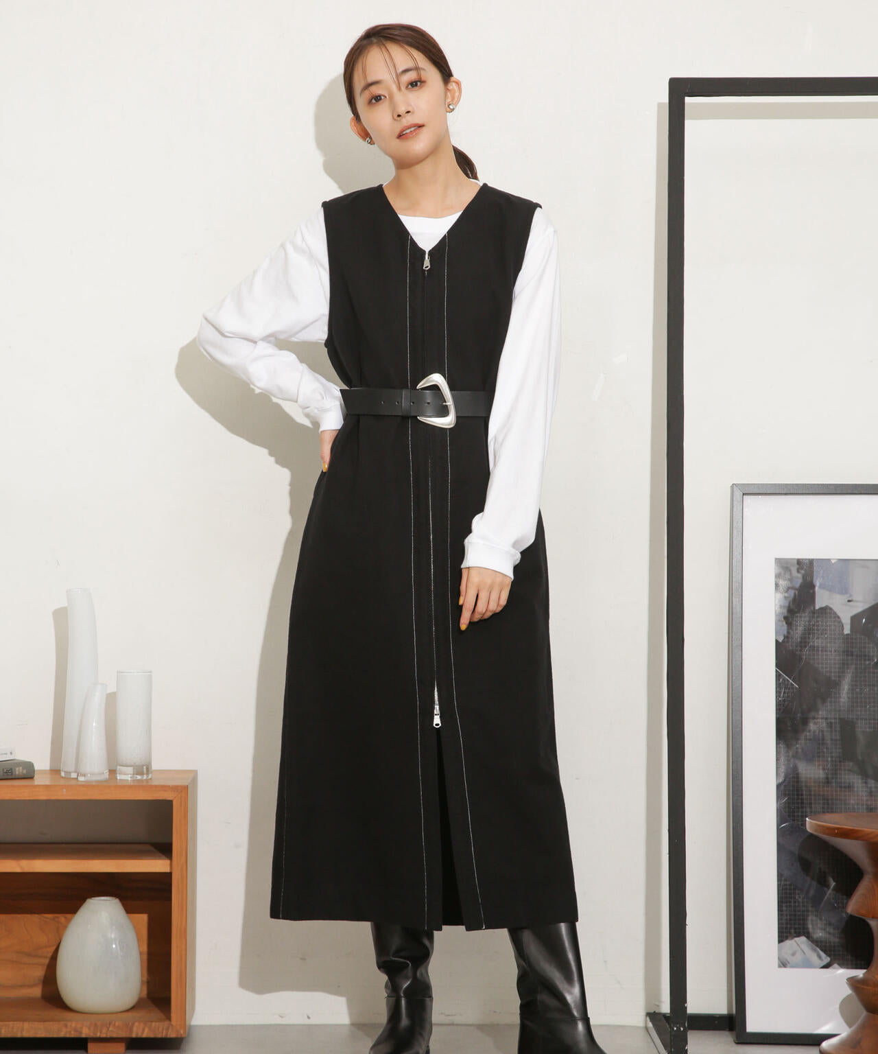 Odub/別注 ヘビーネル ベストワンピース 6713219043