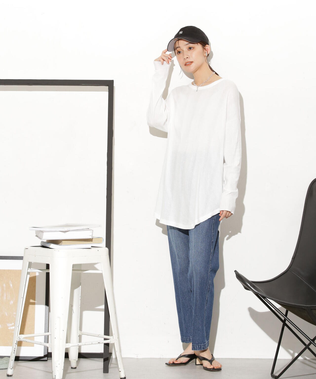 Robert P. Miller/別注 ライトパネルリブ ロングスリーブ TEE 6713223015