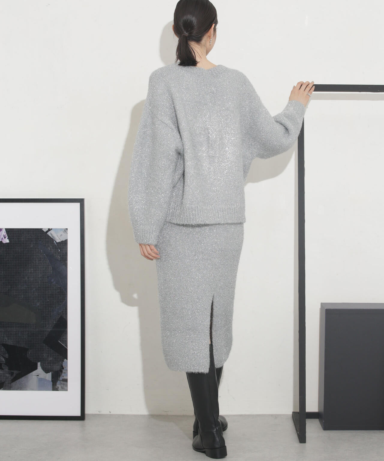 CURRENTAGE/VOO STAR ラメニット2WAYスカート 6713230007