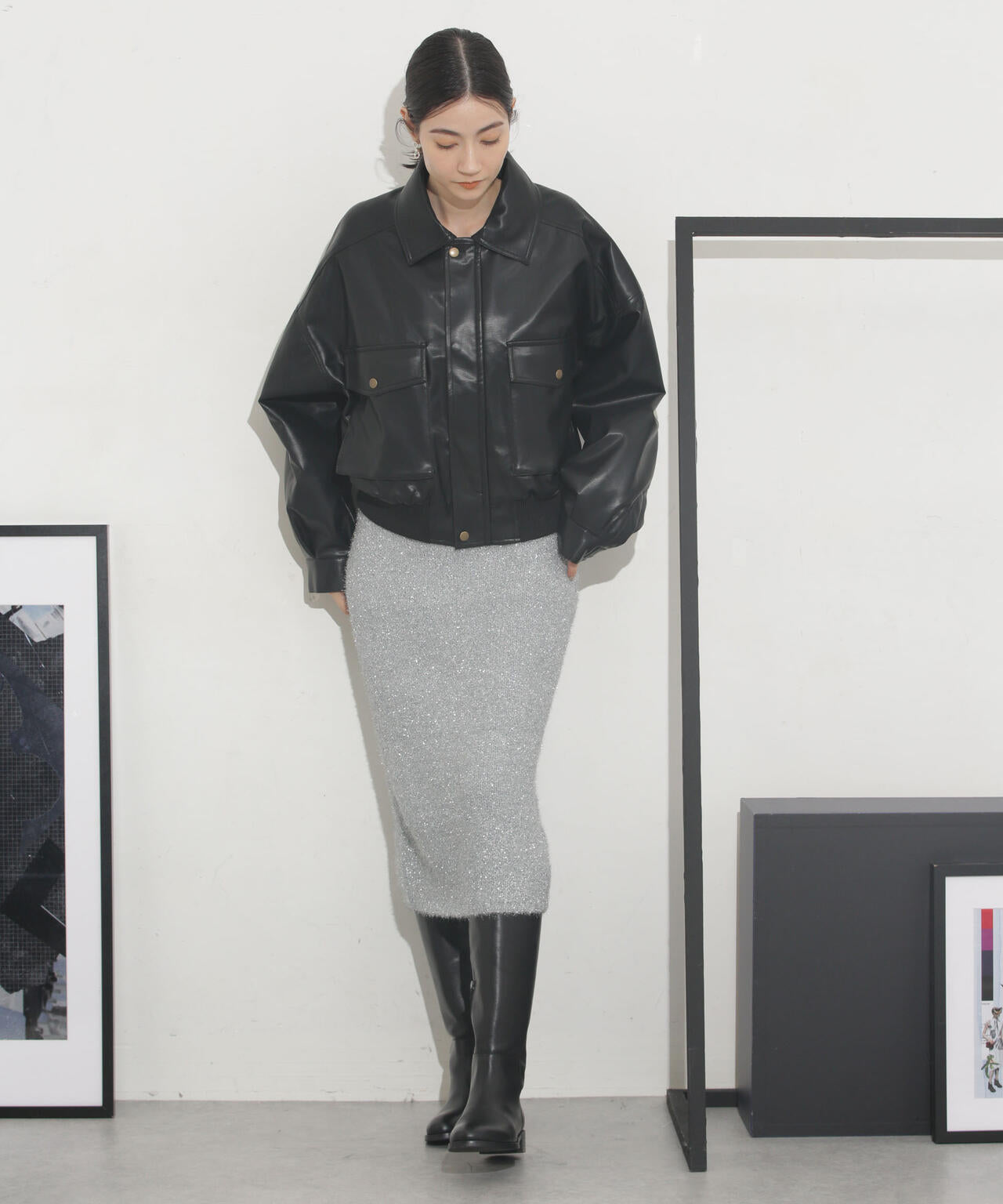 CURRENTAGE/VOO STAR ラメニット2WAYスカート 6713230007