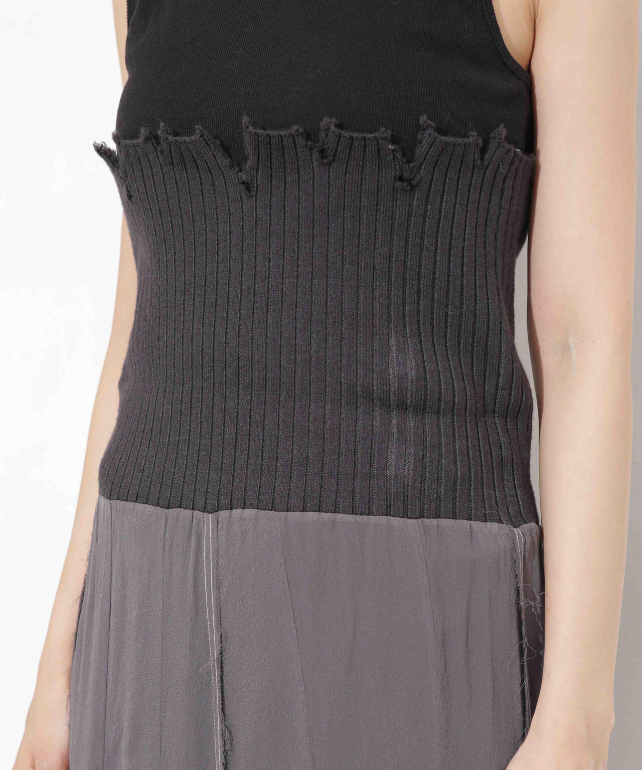 CURRENTAGE/NINA シルクシフォン ウールコンビスカート 6713230008
