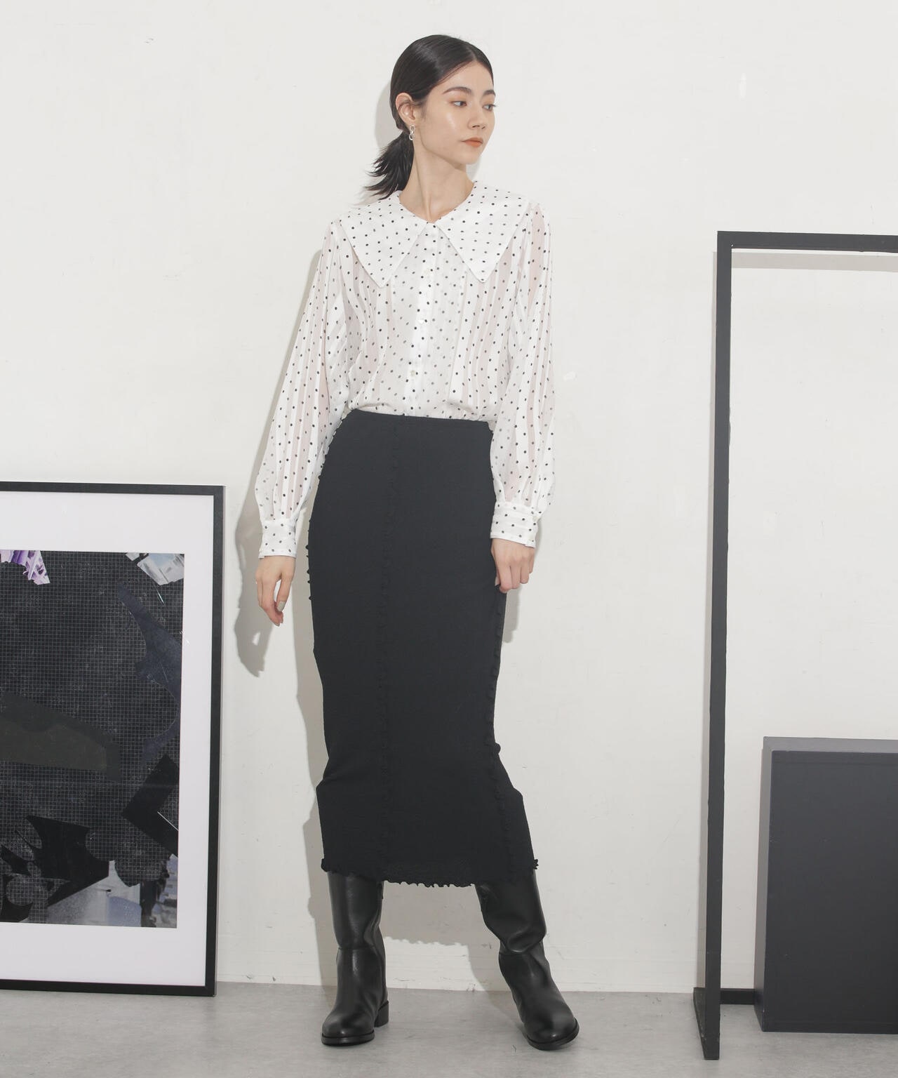 HAKUJI/JQ strech skirt 6713230010