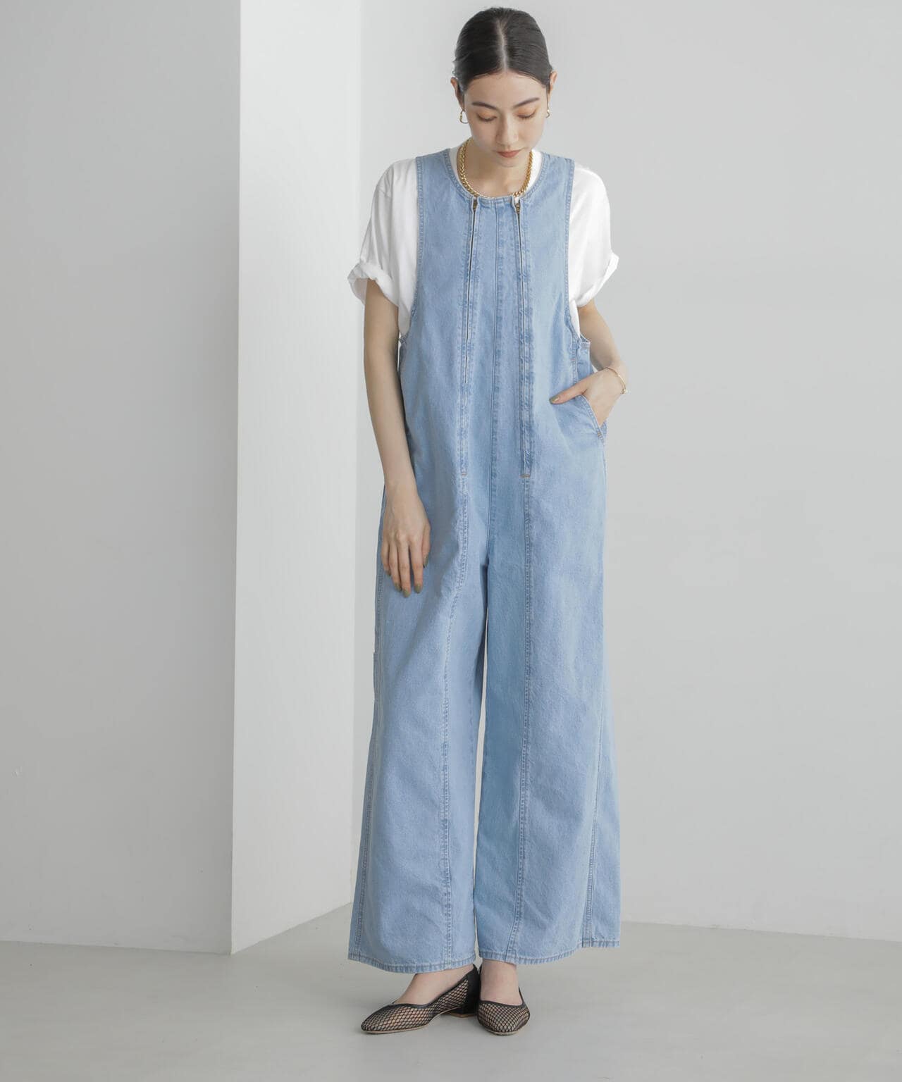CURRENTAGE / DENIM サロペット