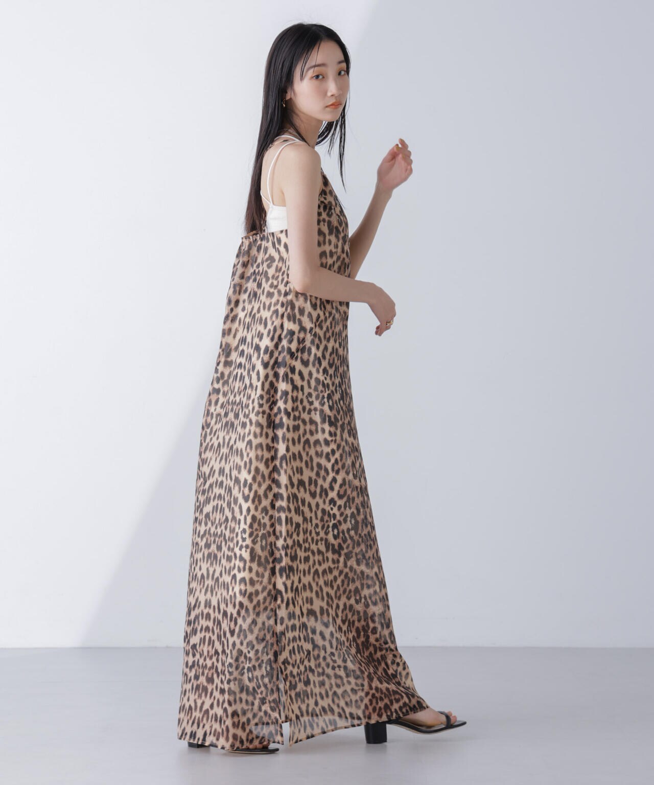 BAUM UND PFERDGARTEN/AFINA Organza レオパードキャミワンピース 6714119033