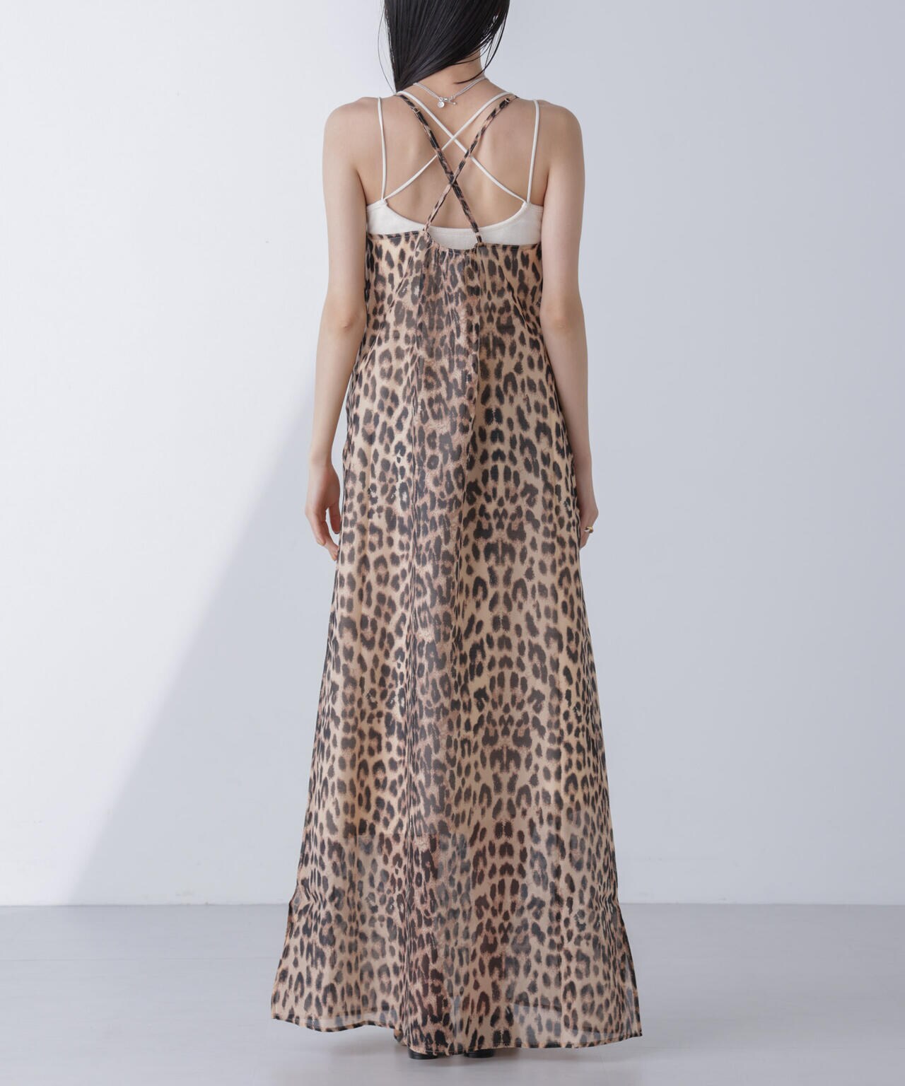 BAUM UND PFERDGARTEN/AFINA Organza レオパードキャミワンピース 6714119033