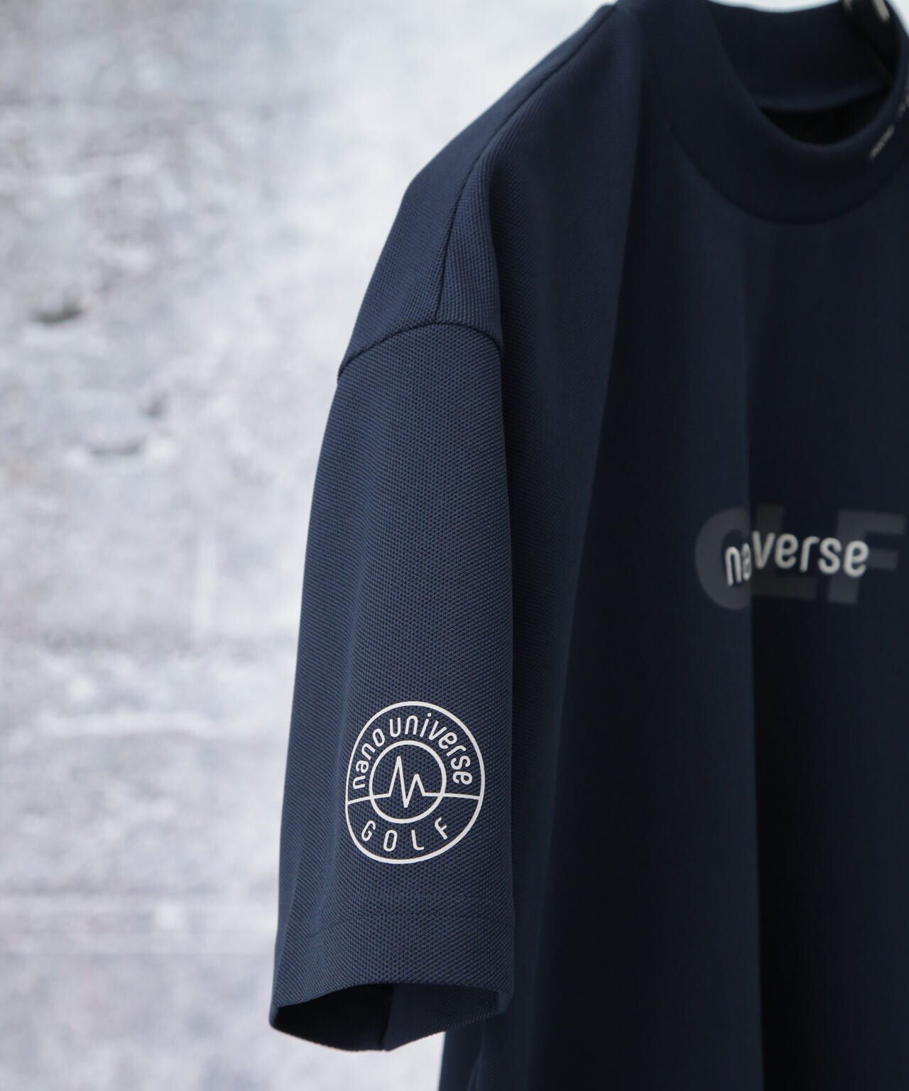nano universe GOLF/モックネック半袖 ワイドロゴ 6714124029