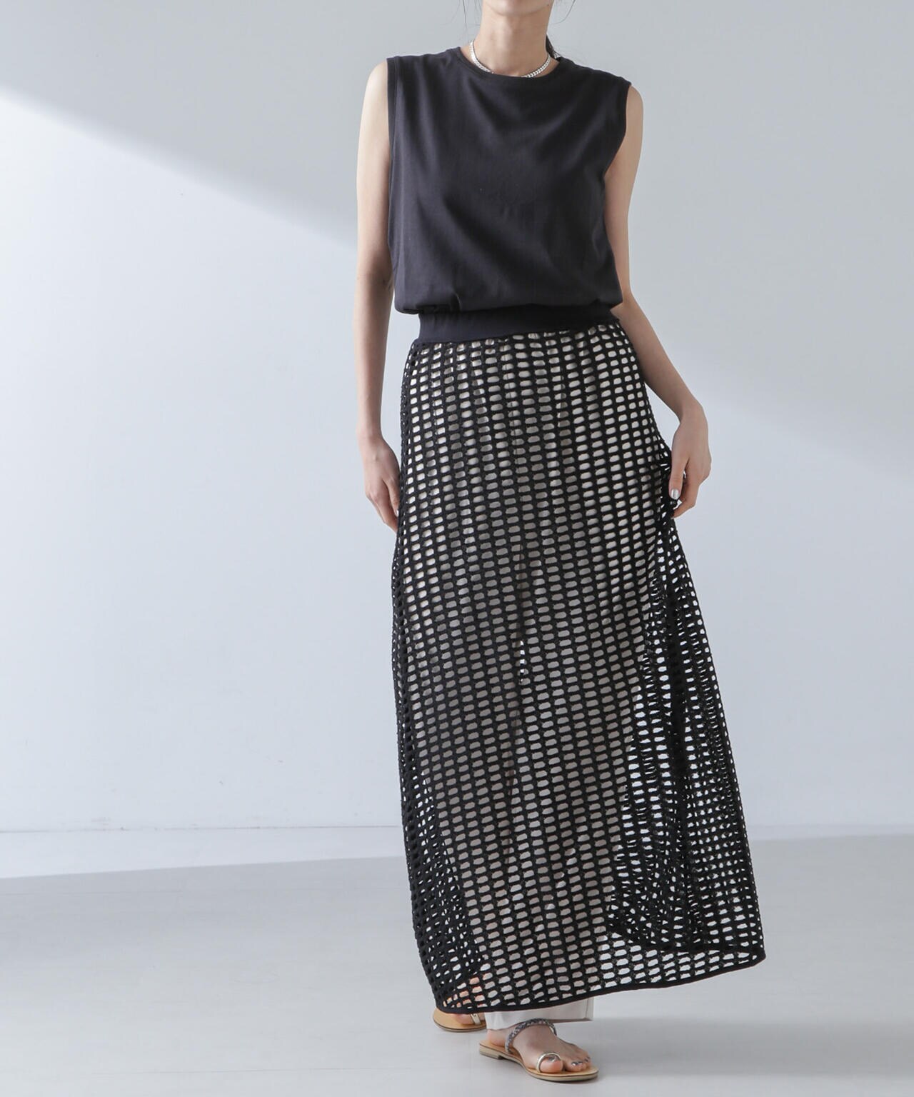 ★2025SS新作★RONRON★STAR PATTERN BANDING KNIT LONG SKIRT ☆2025SS新作☆RONRON☆STAR PATTERN BANDING KNIT LONG SKIRT
