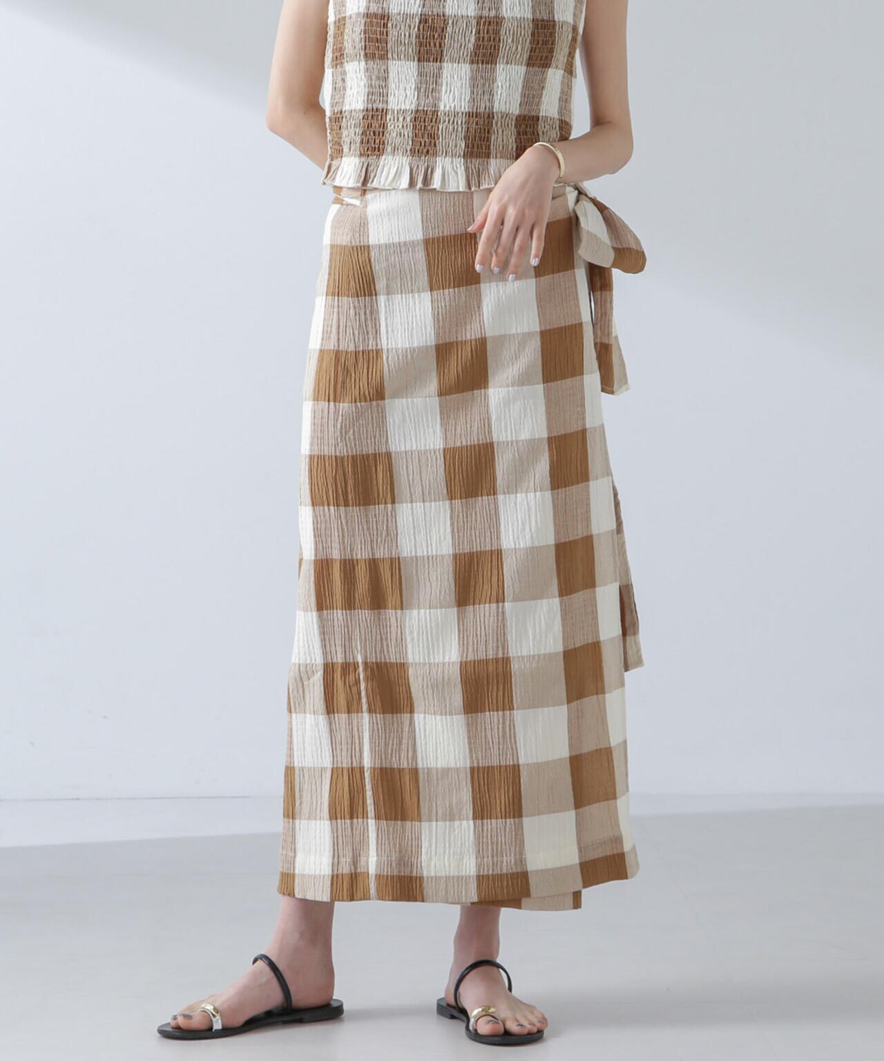 RITA ROW/Checkered pareo skirt 6714130010