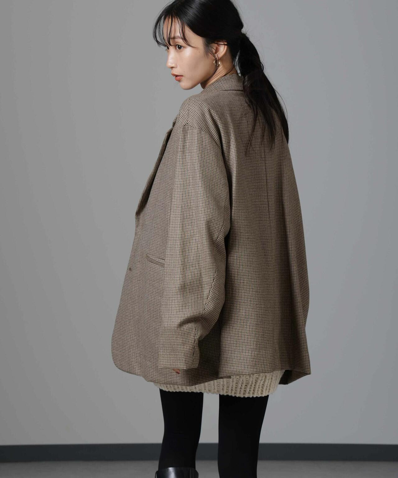 RhodolirioN/Oversized Jacket - Houndstooth 6714216010