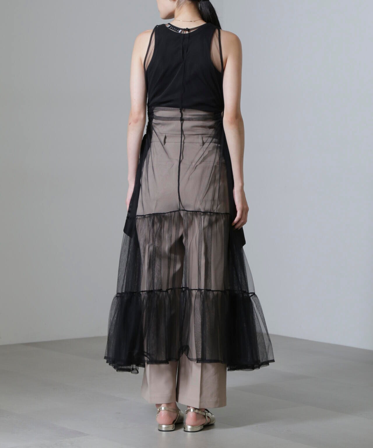 ESTHE/Tiered Tulle Cut-Out MaxiDress 6714219020