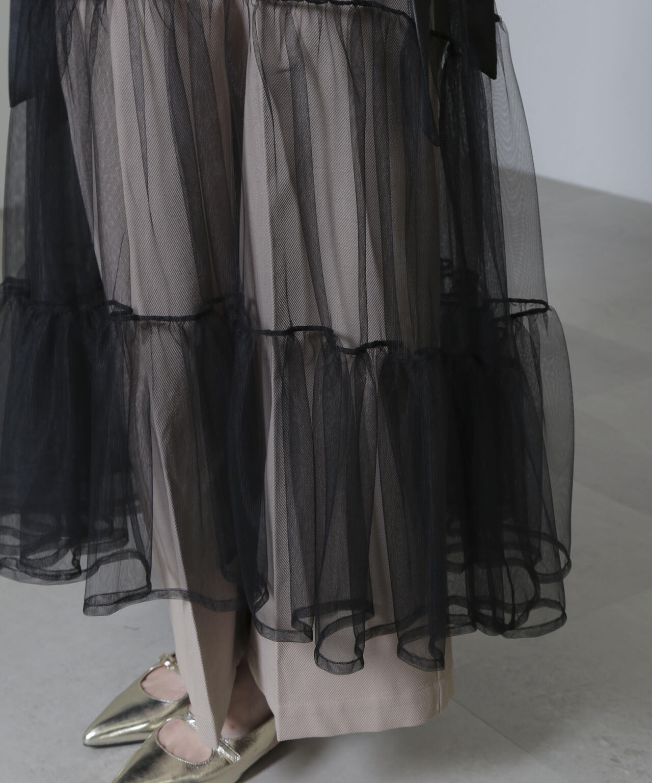 ESTHE/Tiered Tulle Cut-Out MaxiDress 6714219020