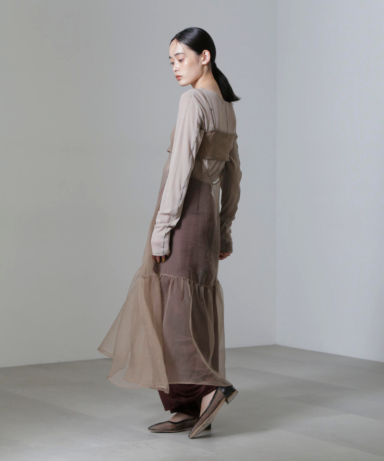 ESTHE/Cut-Out Organza Dress 6714219021