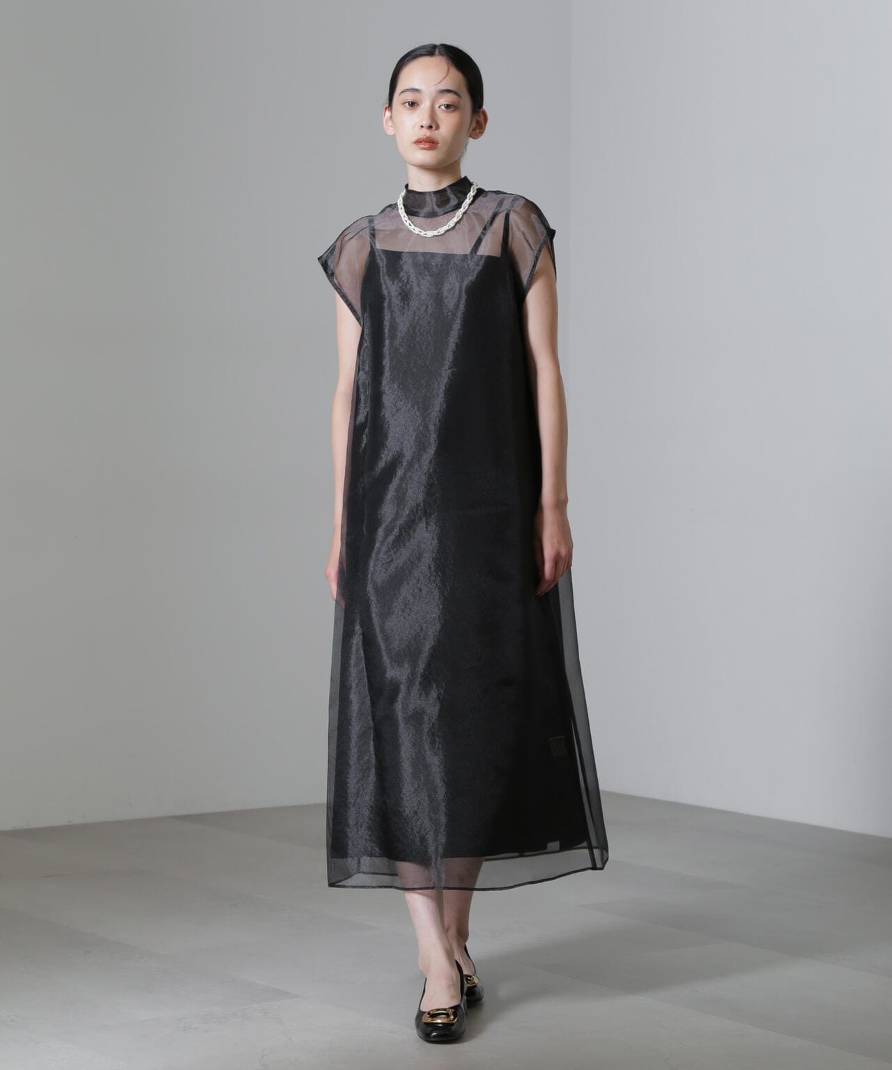 Kaene/アシメインナーオーガンジードレス 6714219025