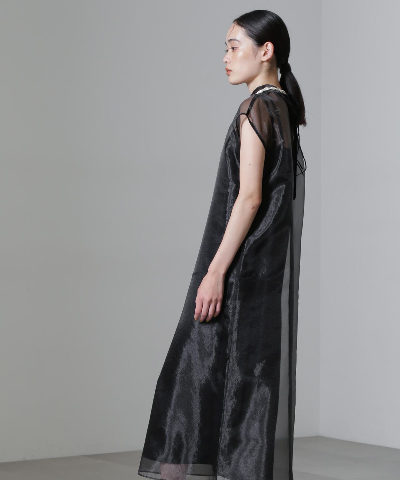 Kaene/アシメインナーオーガンジードレス 6714219025