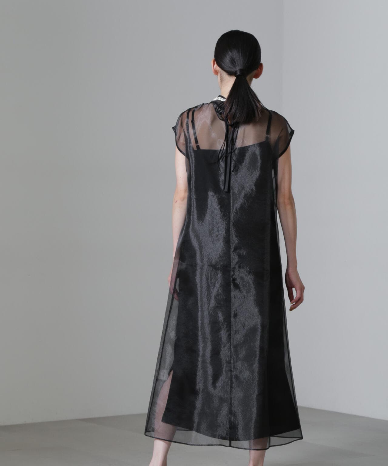 Kaene/アシメインナーオーガンジードレス 6714219025