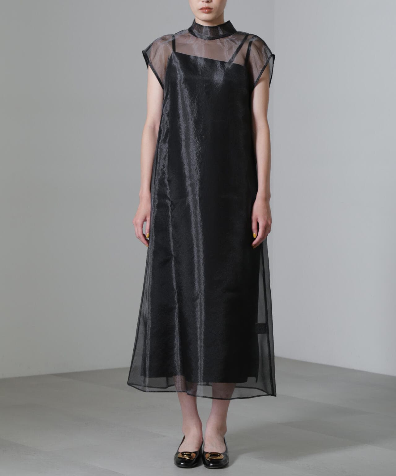 Kaene/アシメインナーオーガンジードレス 6714219025