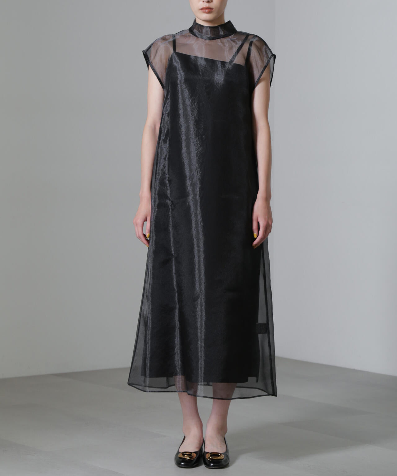 Kaene/アシメインナーオーガンジードレス 6714219025