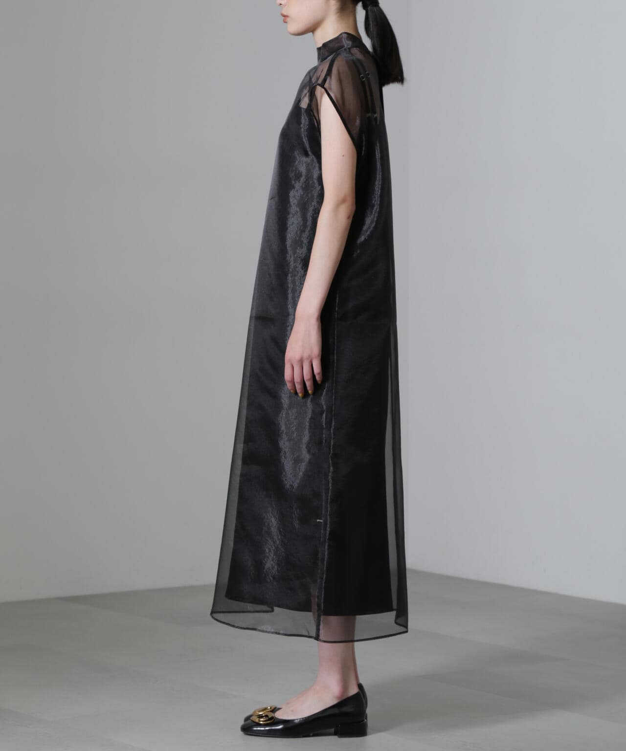 Kaene/アシメインナーオーガンジードレス 6714219025